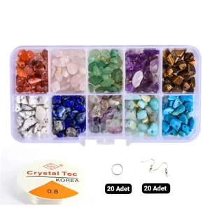 Kutulu Kırık Doğal Taş Takı Yapım Seti