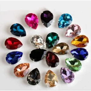 13x18 (1.8 cm) Damla Kasalı Dikme Cam Taş 20 Adet