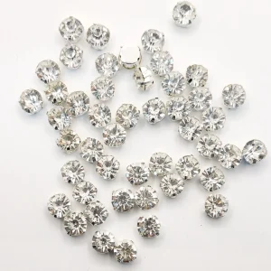 8 mm Kasalı Dikme Cam Taş Kristal Kesim Beyaz