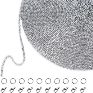 5 Metre Kararma Yapmaz Kolye Bileklik Yapım Seti Takı Yapım Seti Zincir Klips Halka Set